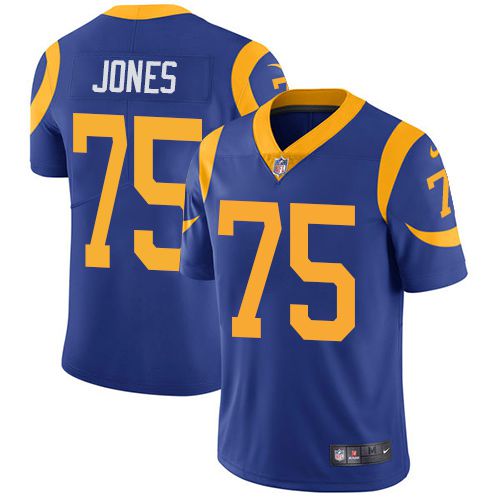 Men Los Angeles Rams 75 Deacon Jones Nike Royal Rush Limited NFL Jersey